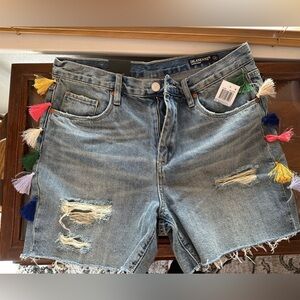 Blank NYC high rise tassel Denim Shorts